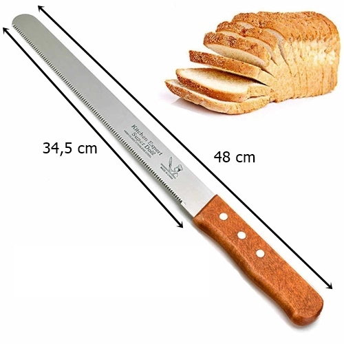 Nóż kuchenny do cięcia ciasta tortu biszkoptu długi z ząbkami 48 cm długi